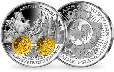 Frappe en argent pur 2000 ans d'histoire monétaire française: «Trémissis de Clotaire II 613»